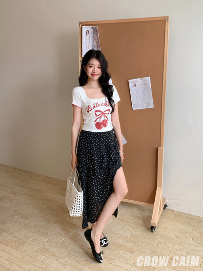 Crow Caim SALE CC25088	Floral Asymmetric Skirt