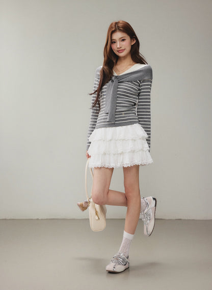 OTEBANBASS OTE260801 Knit Top with Stripe Pattern(2color)
