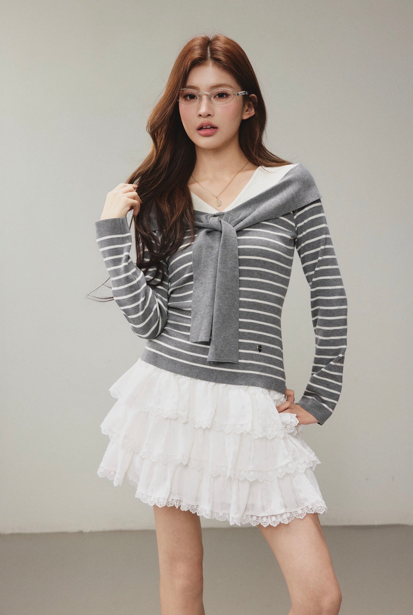 OTEBANBASS OTE260801 Knit Top with Stripe Pattern(2color)