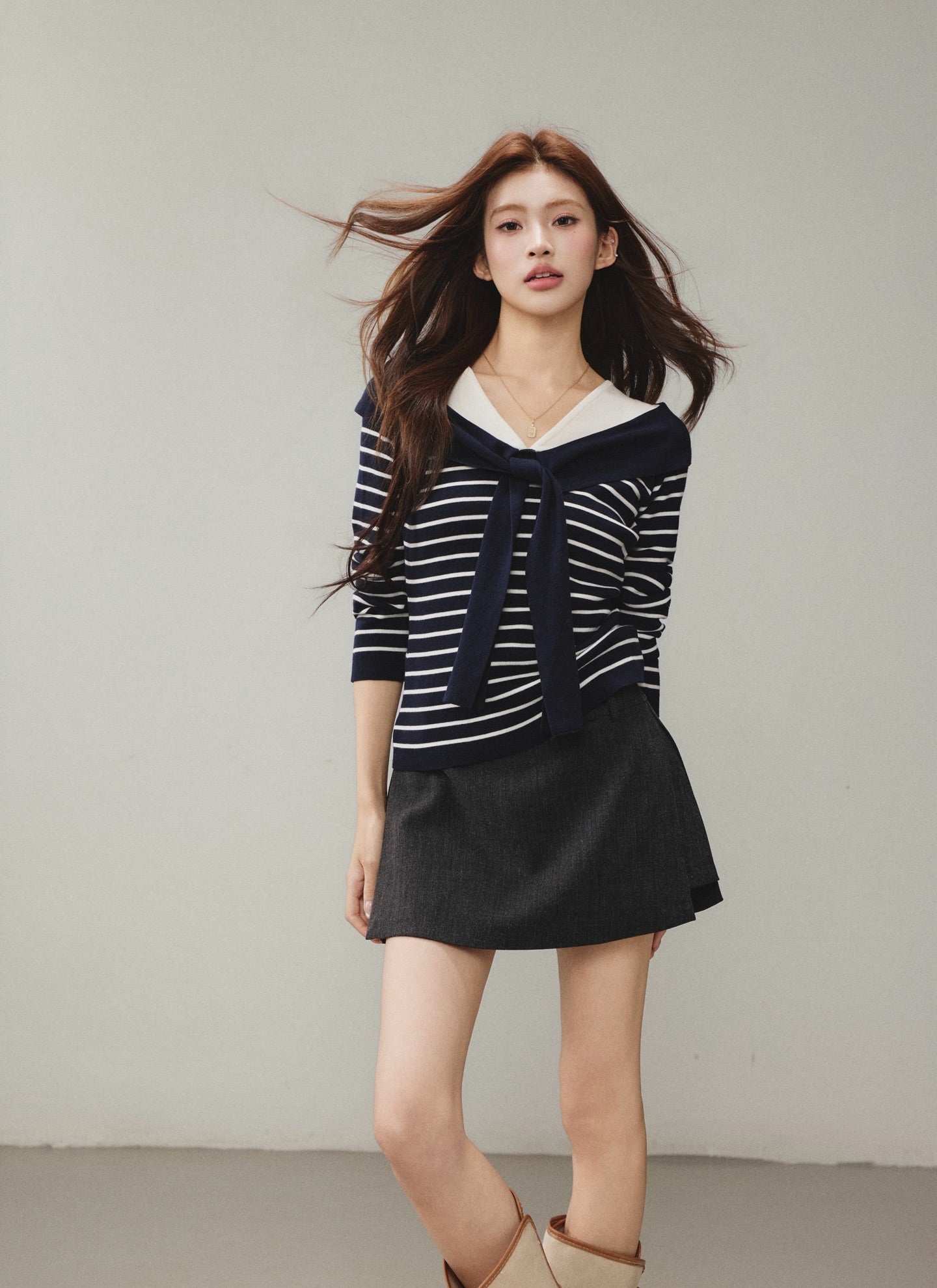 OTEBANBASS OTE260801 Knit Top with Stripe Pattern(2color)