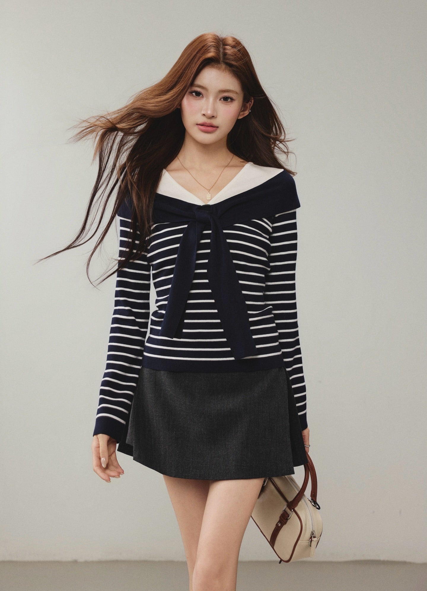 OTEBANBASS OTE260801 Knit Top with Stripe Pattern(2color)