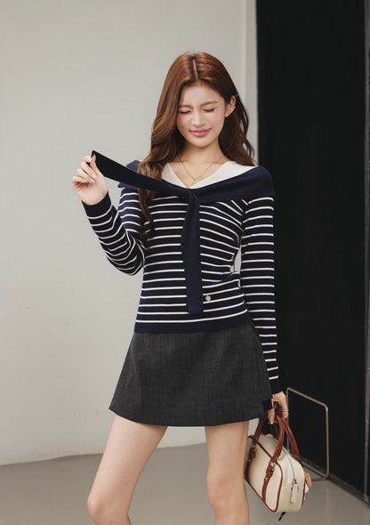 OTEBANBASS OTE260801 Knit Top with Stripe Pattern(2color)
