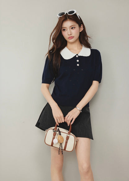 OTEBANBASS OTE260802 Peter Pan Knit Top(2color)