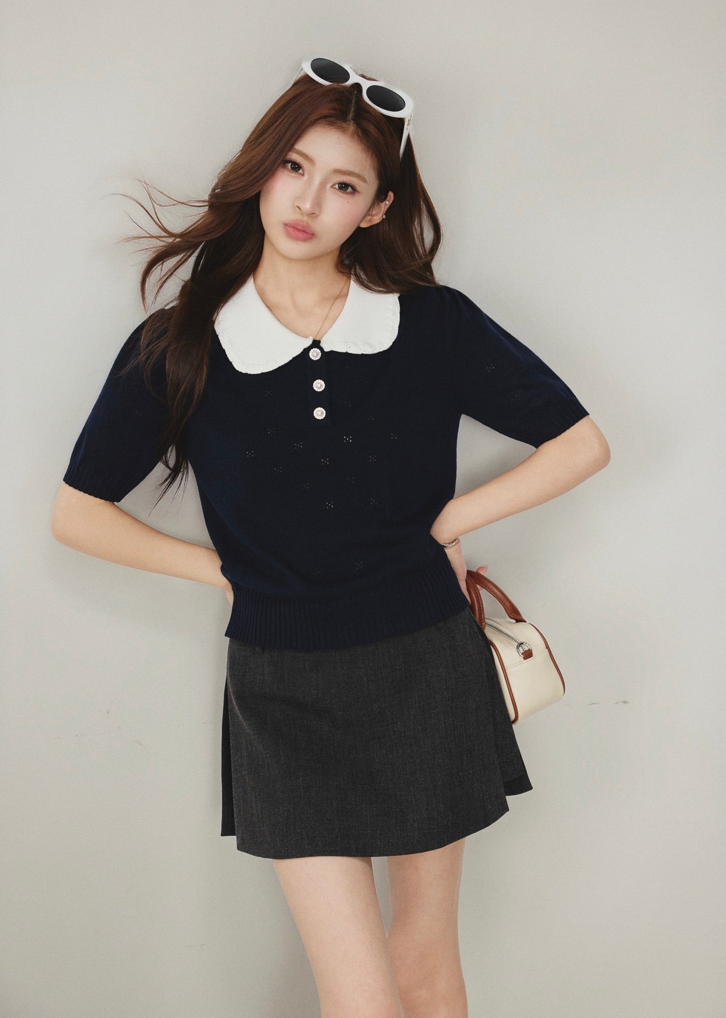 OTEBANBASS OTE260802 Peter Pan Knit Top(2color)