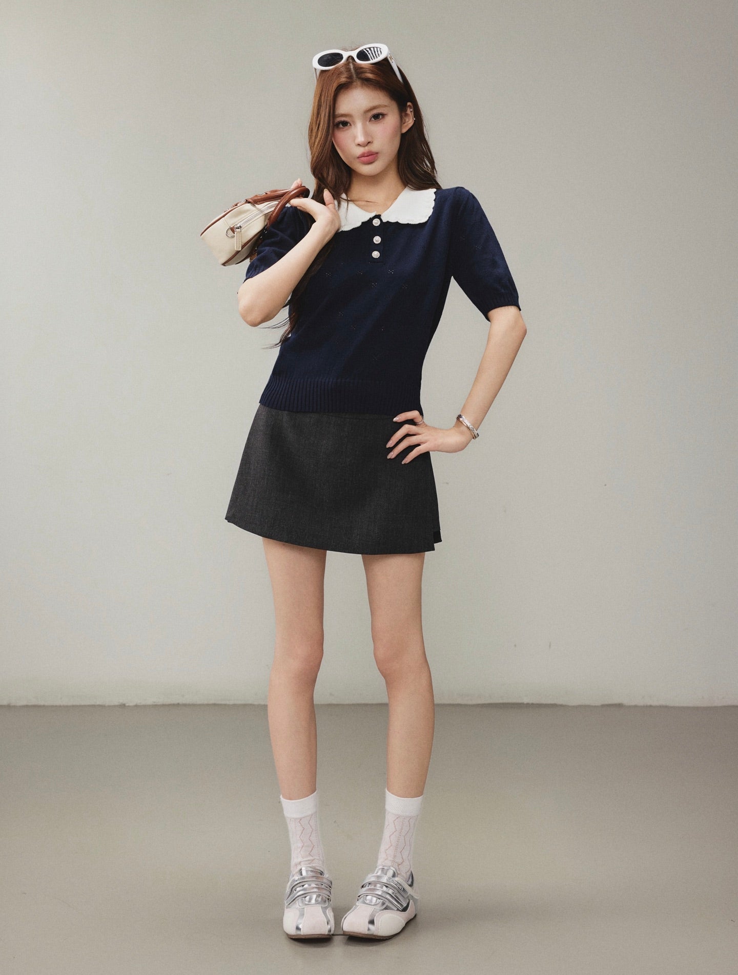 OTEBANBASS OTE260802 Peter Pan Knit Top(2color)