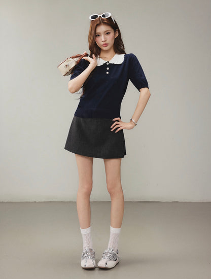 OTEBANBASS OTE260802 Peter Pan Knit Top(2color)