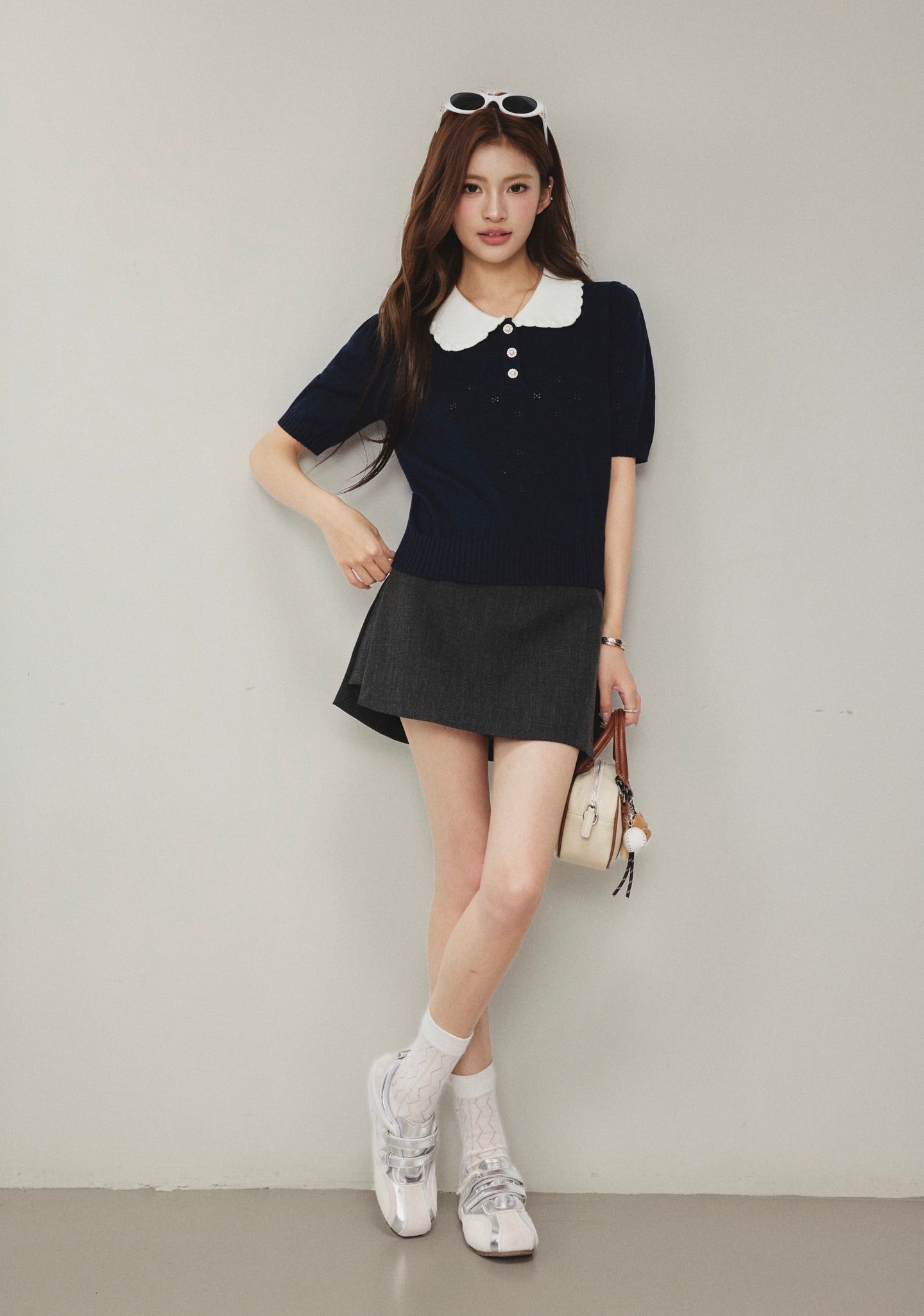 OTEBANBASS OTE260802 Peter Pan Knit Top(2color)