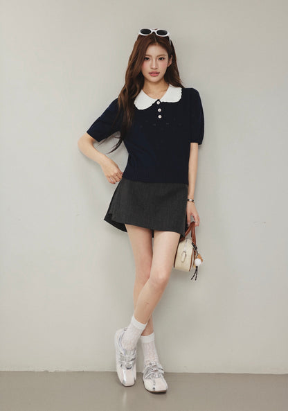 OTEBANBASS OTE260802 Peter Pan Knit Top(2color)