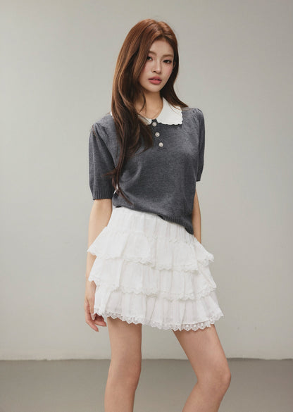 OTEBANBASS OTE260802 Peter Pan Knit Top(2color)