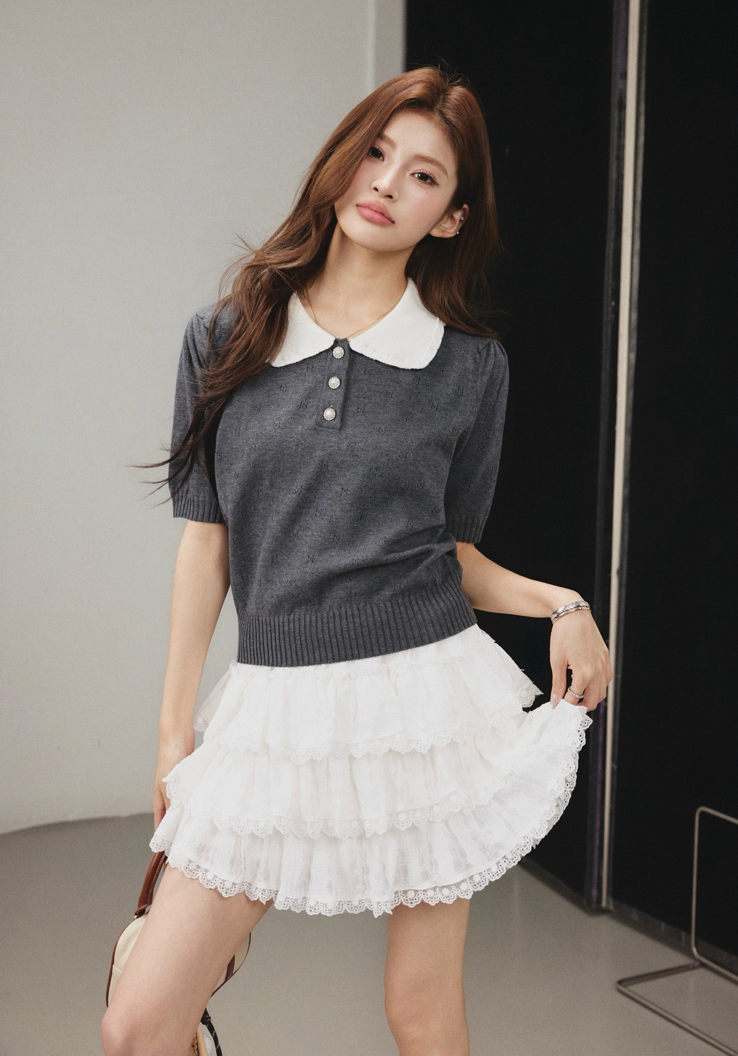 OTEBANBASS OTE260802 Peter Pan Knit Top(2color)