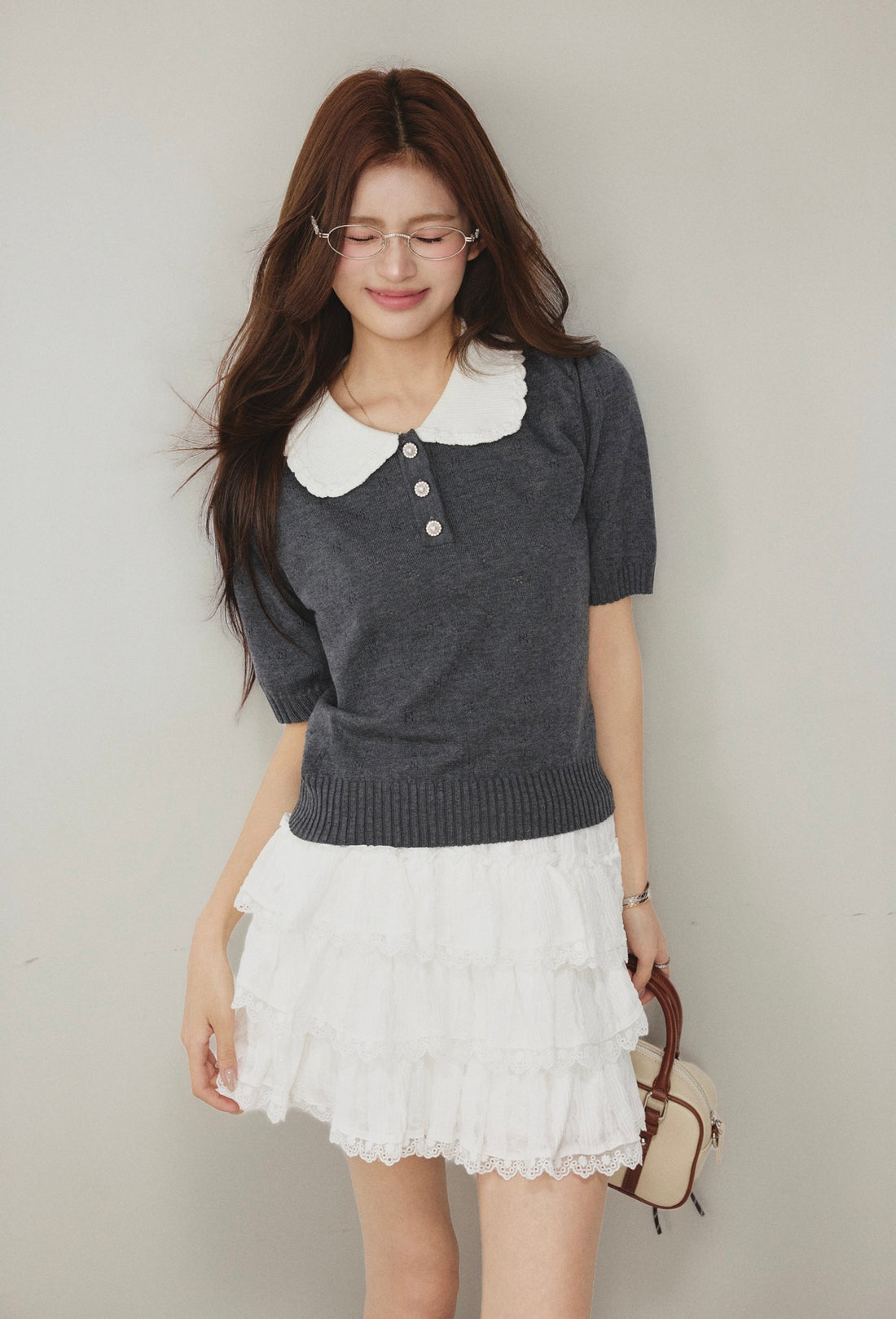 OTEBANBASS OTE260802 Peter Pan Knit Top(2color)