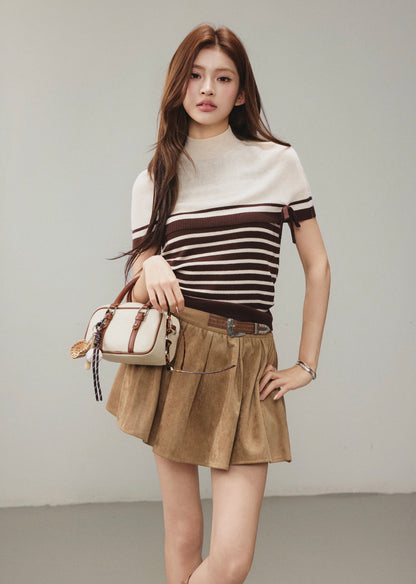 OTEBANBASS OTE260803 Bow-Trimmed Cape and Knit Set(2color)