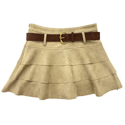 OTEBANBASS OTE260805&amp;6 Cutout Top + Brown Skirt Set(SEPERATE)