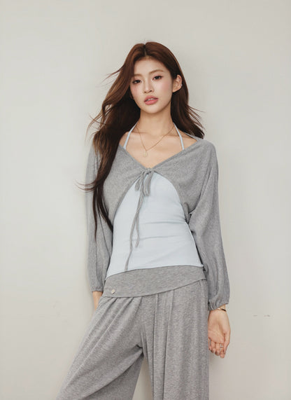 OTEBANBASS OTE260811  Halter Top and Harem Pants Set(2color)