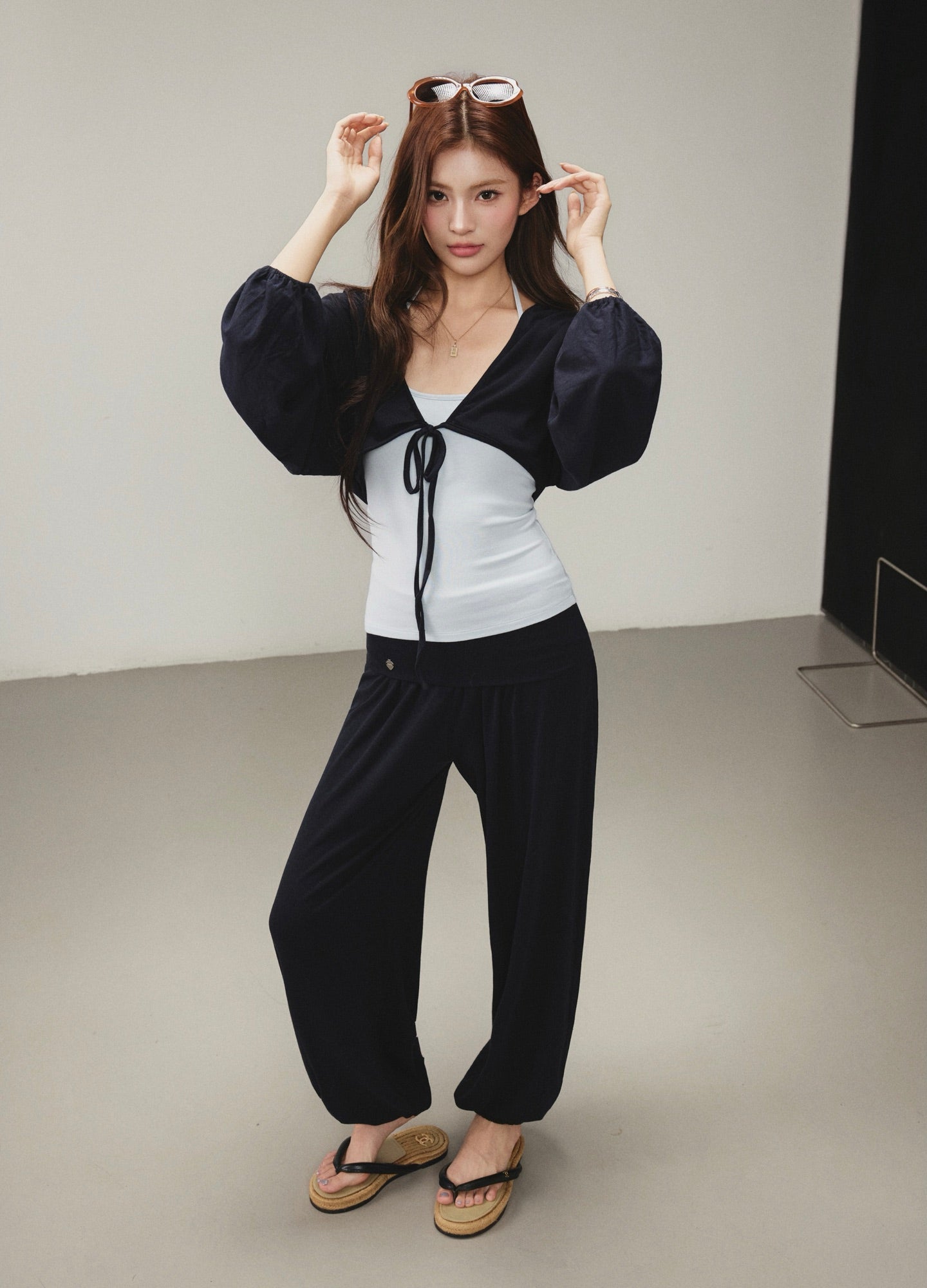 OTEBANBASS OTE260811  Halter Top and Harem Pants Set(2color)