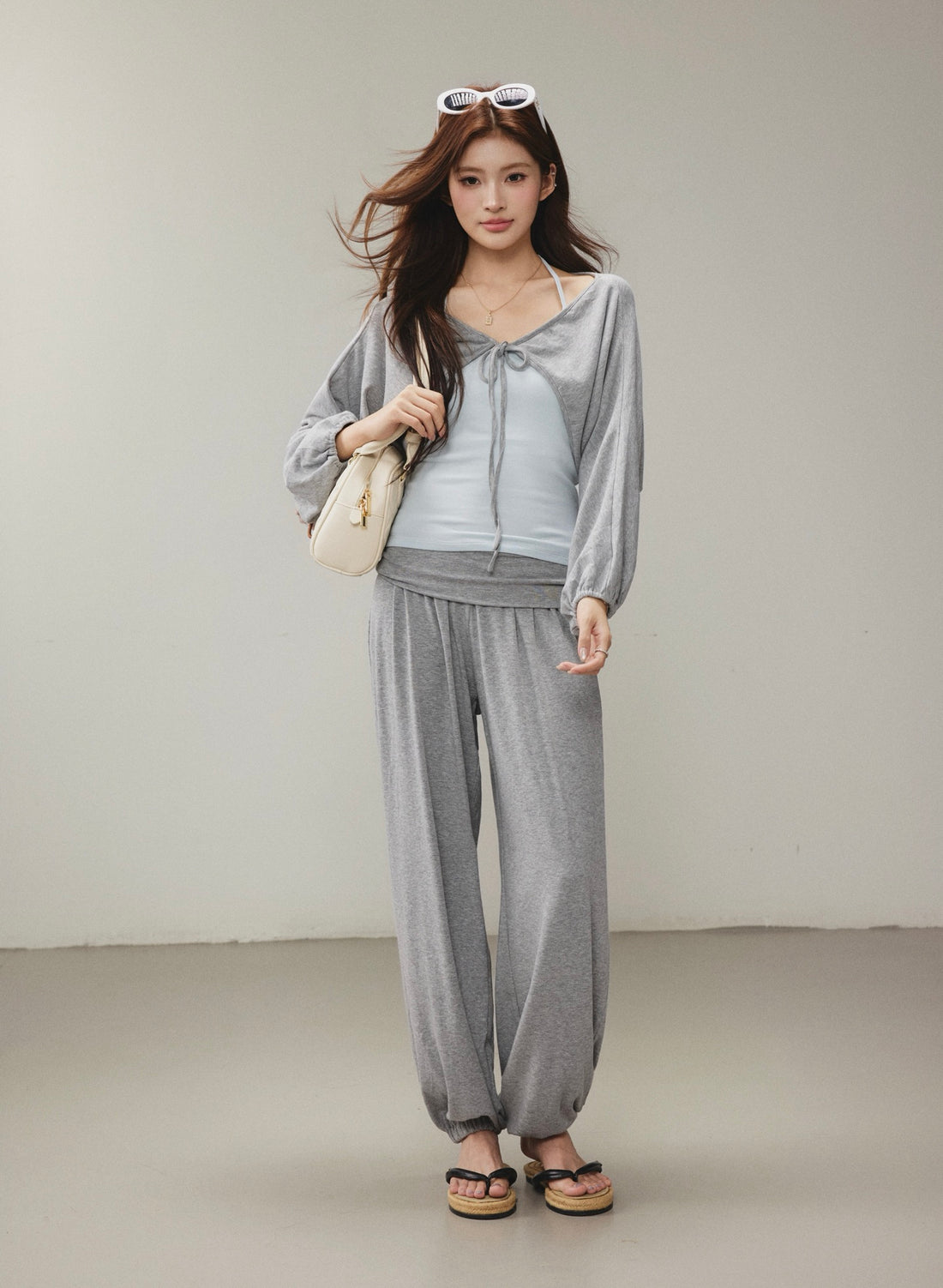 OTEBANBASS OTE260811  Halter Top and Harem Pants Set(2color)
