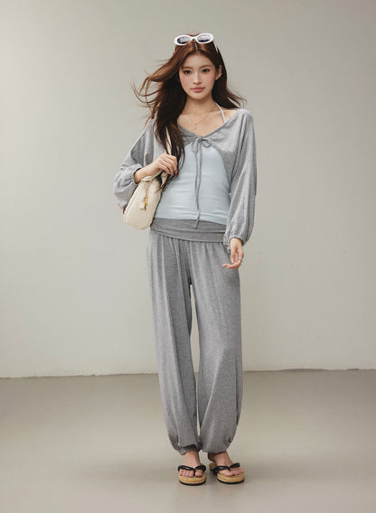 OTEBANBASS OTE260811  Halter Top and Harem Pants Set(2color)