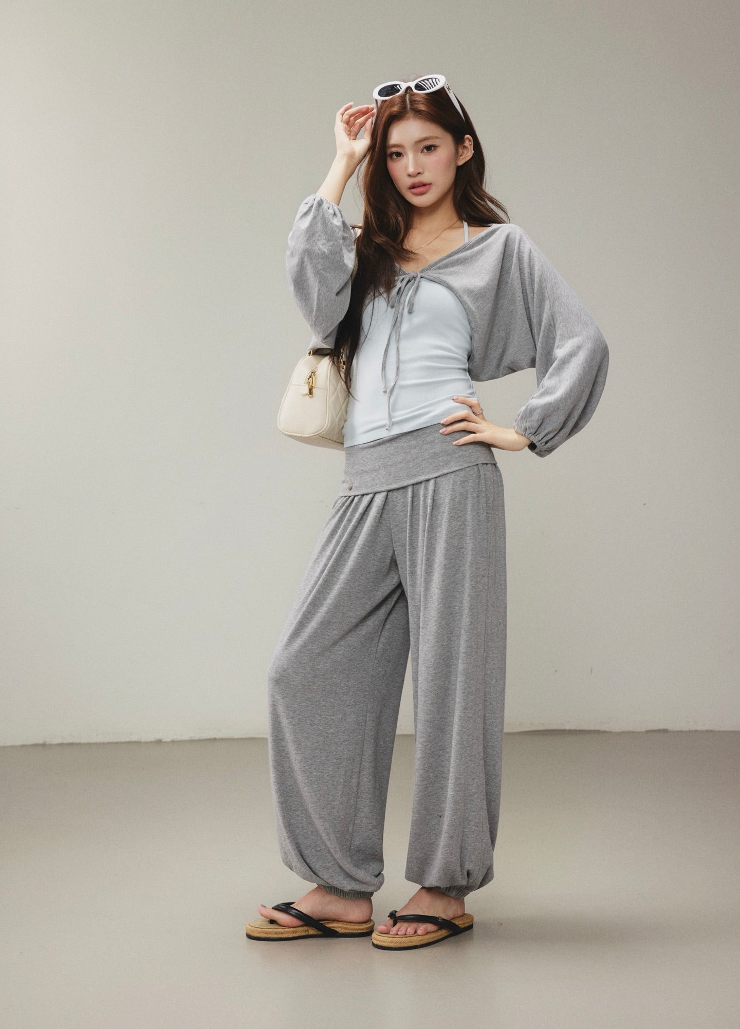 OTEBANBASS OTE260811  Halter Top and Harem Pants Set(2color)