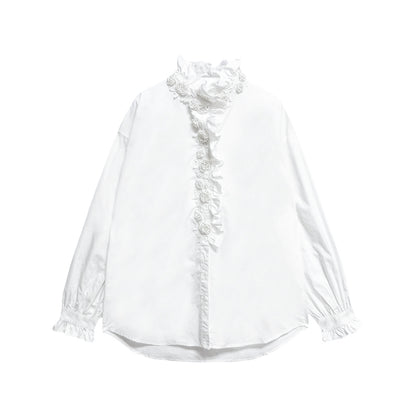 NeveNico SALE NN2412030 Beaded Floral Ruffle Blouse