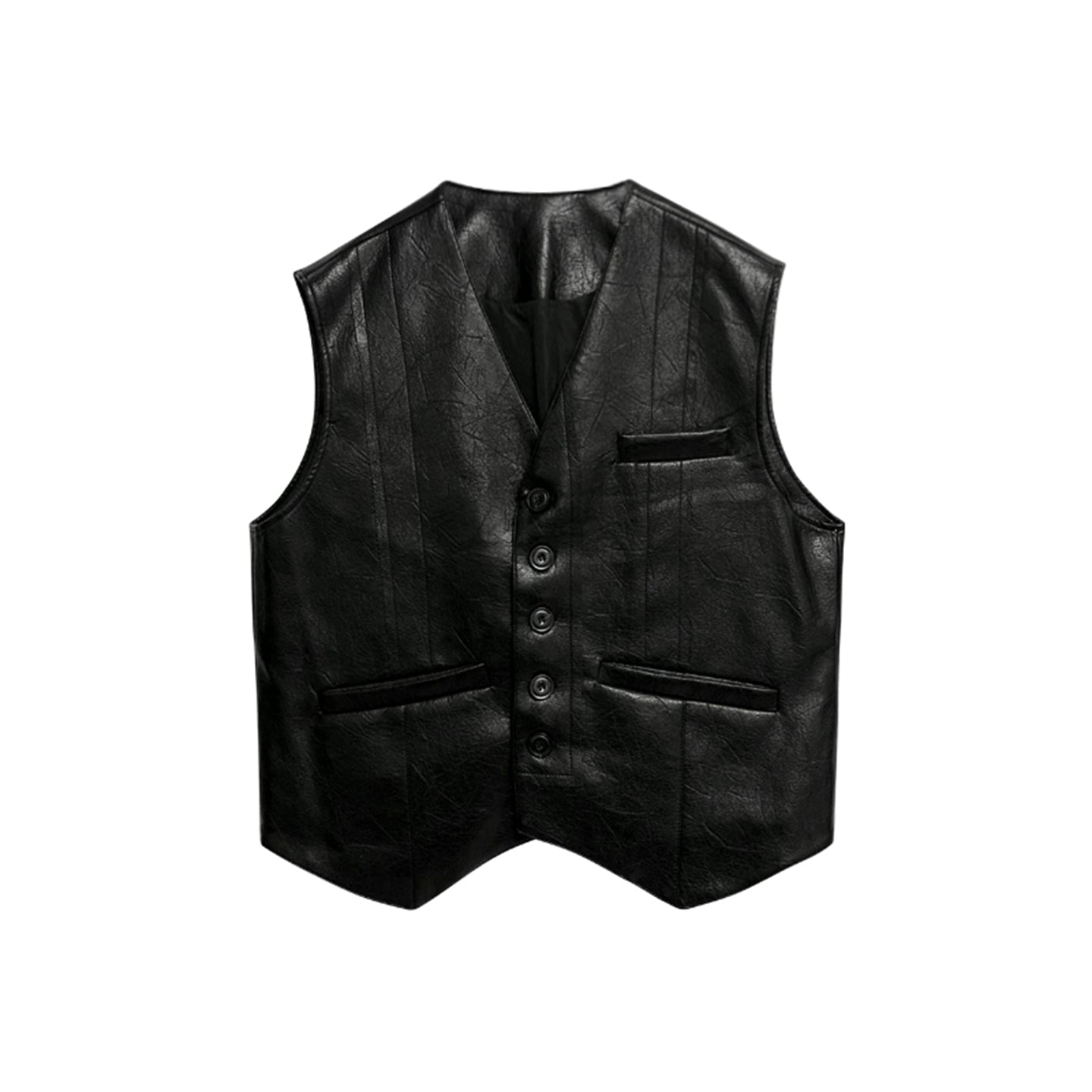 NeveNico SALE NN2509016 Faux Leather Button Vest