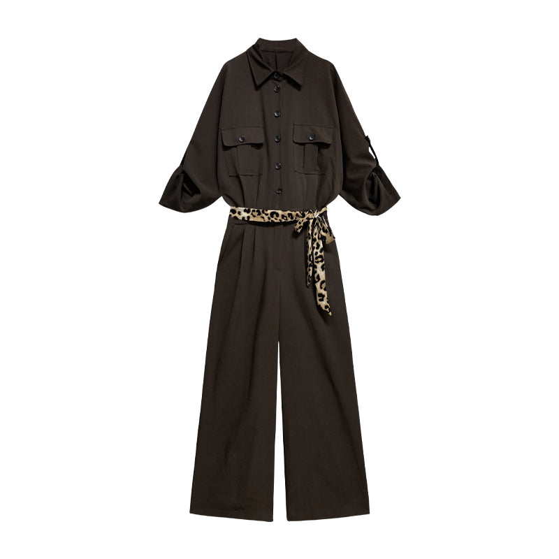 NeveNico SALE NN2509021 Belted Button Jumpsuit