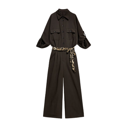 NeveNico SALE NN2509021 Belted Button Jumpsuit