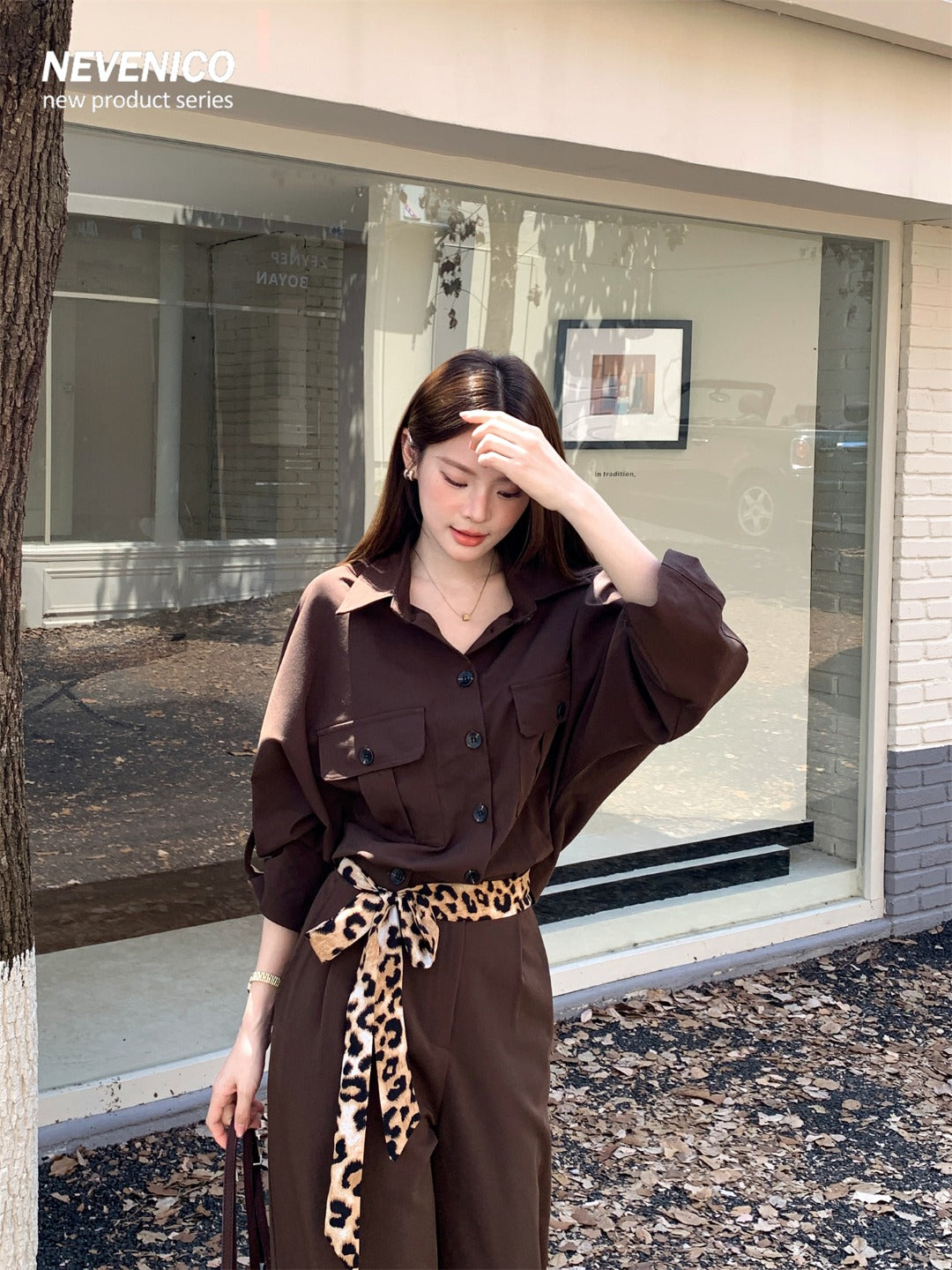 NeveNico SALE NN2509021 Belted Button Jumpsuit