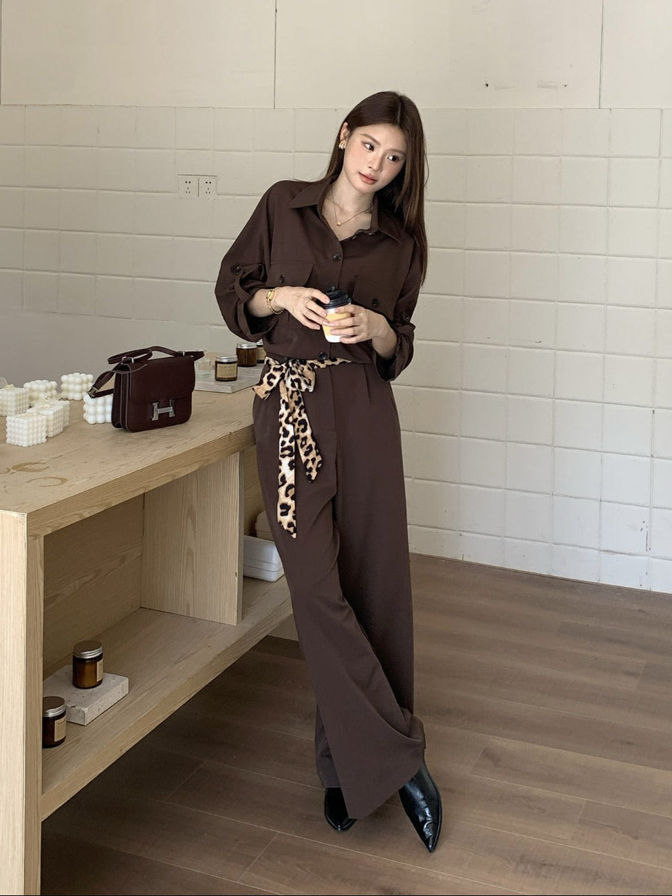 NeveNico SALE NN2509021 Belted Button Jumpsuit