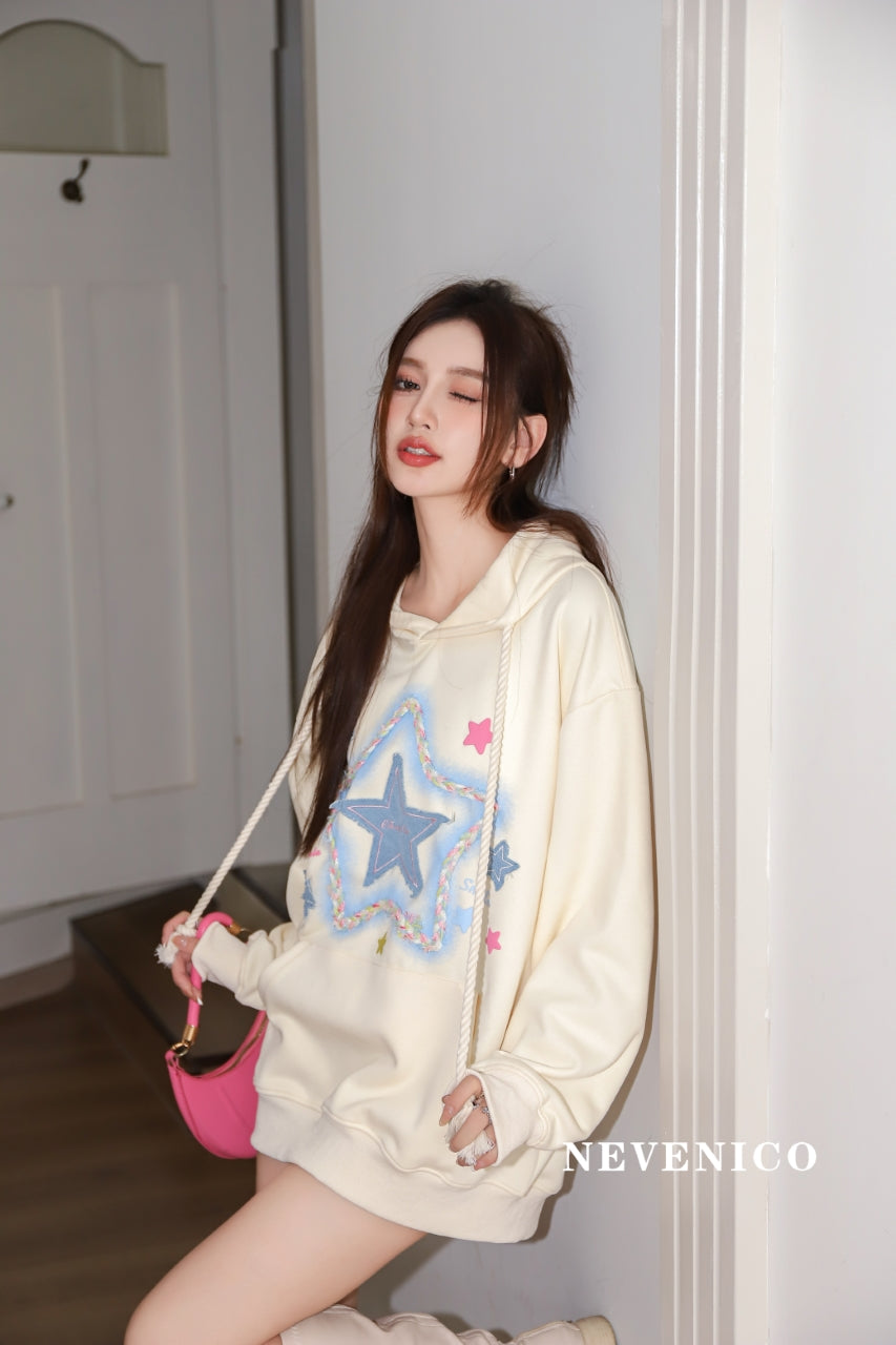 NeveNico SALE NN2509029 Star Patch Hoodie
