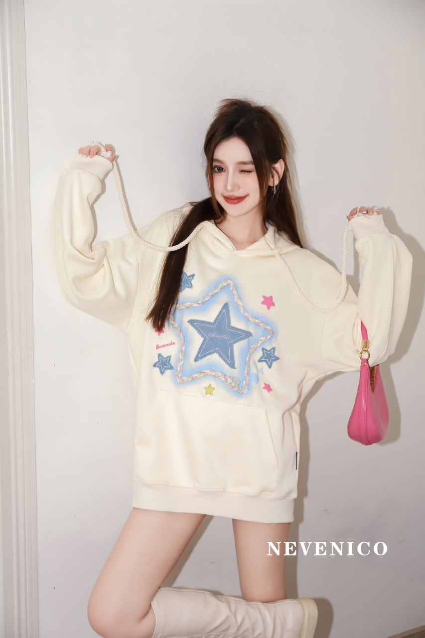 NeveNico SALE NN2509029 Star Patch Hoodie