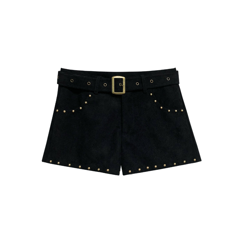 NeveNico SALE NN2510019/20 Studded Suede A-Line Shorts Set