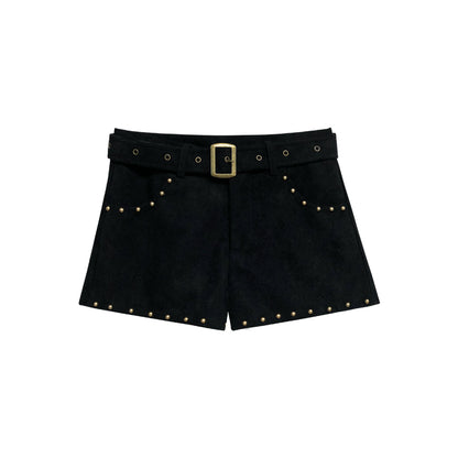 NeveNico SALE NN2510019/20 Studded Suede A-Line Shorts Set