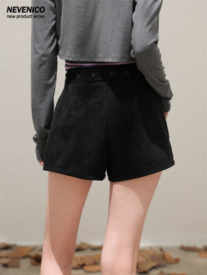 NeveNico SALE NN2510019/20 Studded Suede A-Line Shorts Set