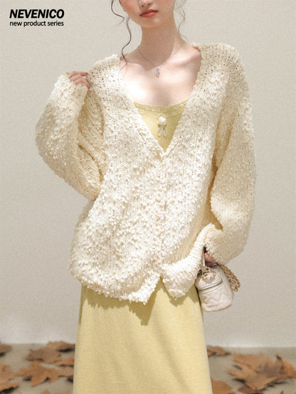 NeveNico SALE NN2510018 Chunky Hand-Crochet Cardigan