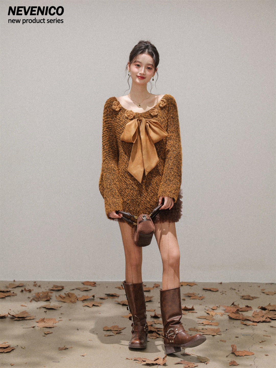 NeveNico SALE NN2511011 Asymmetric Sequin Floral Knit