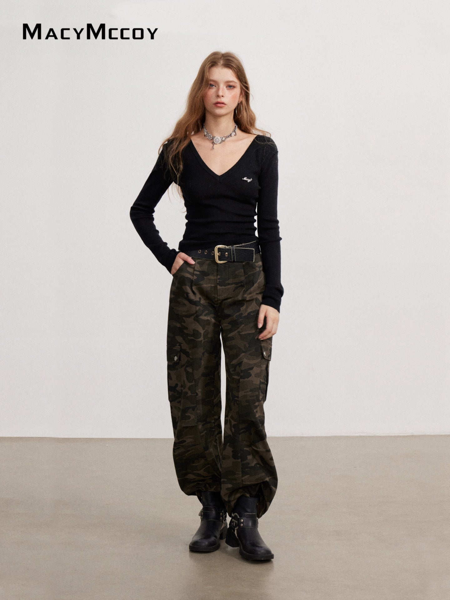 MacyMccoy MMC2026145 2-Way Wear Knit Top(2color)
