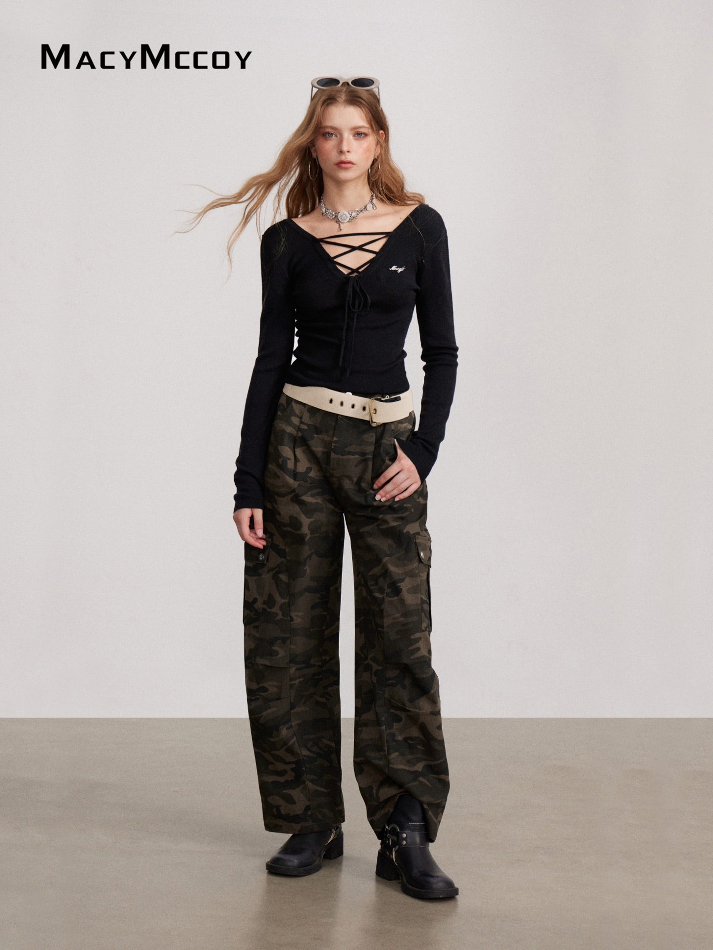 MacyMccoy MMC2026145 2-Way Wear Knit Top(2color)