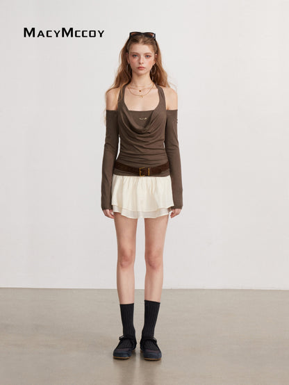 MacyMccoy MMC2026141 Pleated A-line skirt(2color)