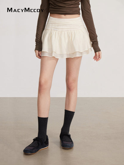 MacyMccoy MMC2026141 Pleated A-line skirt(2color)
