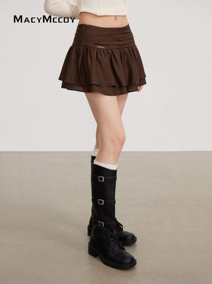 MacyMccoy MMC2026141 Pleated A-line skirt(2color)