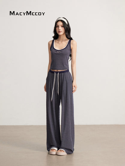 MacyMccoy MMC2026111 Draped Striped Tank Top Set(2color)