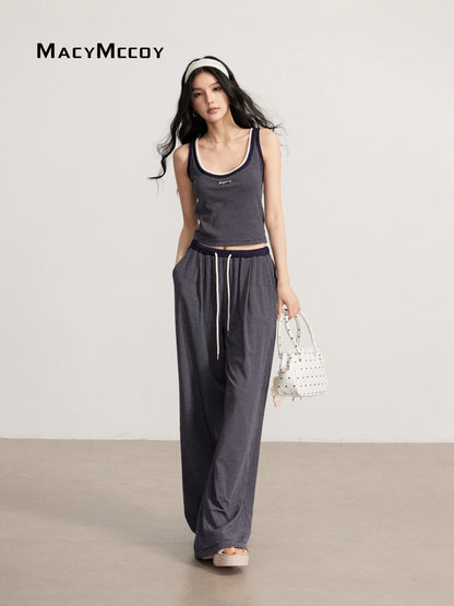 MacyMccoy MMC2026111 Draped Striped Tank Top Set(2color)