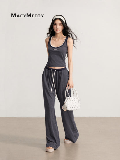 MacyMccoy MMC2026111 Draped Striped Tank Top Set(2color)