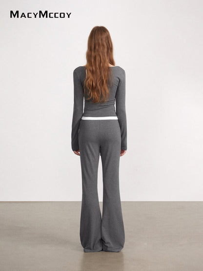 MacyMccoy MMC2026150 Mock Layered Tie-Front Set(2color)