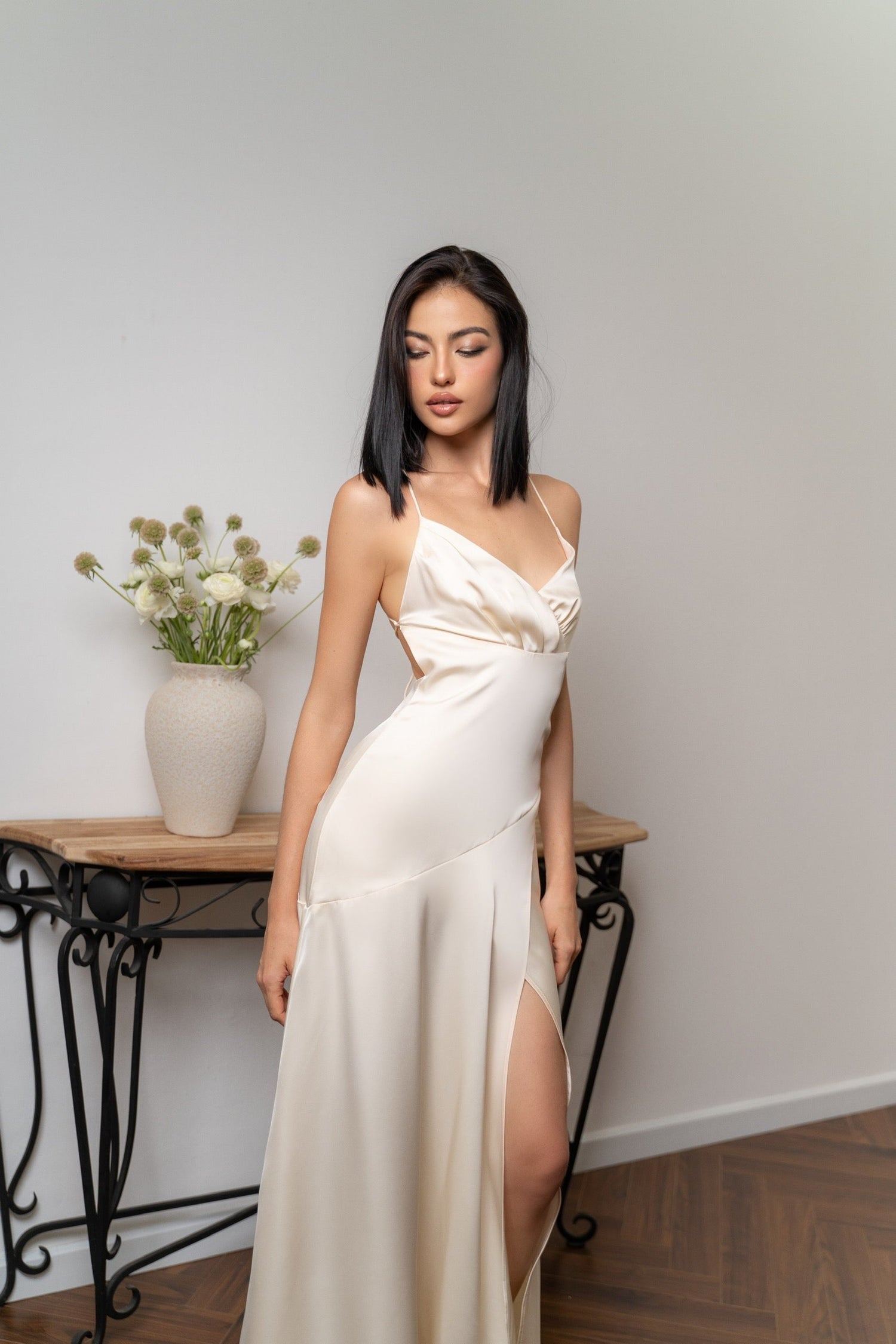 KISSERINE MIA SILK DRESS(2color)