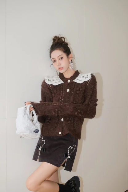 ROCHA ROMA White Wool Snowball Sweater