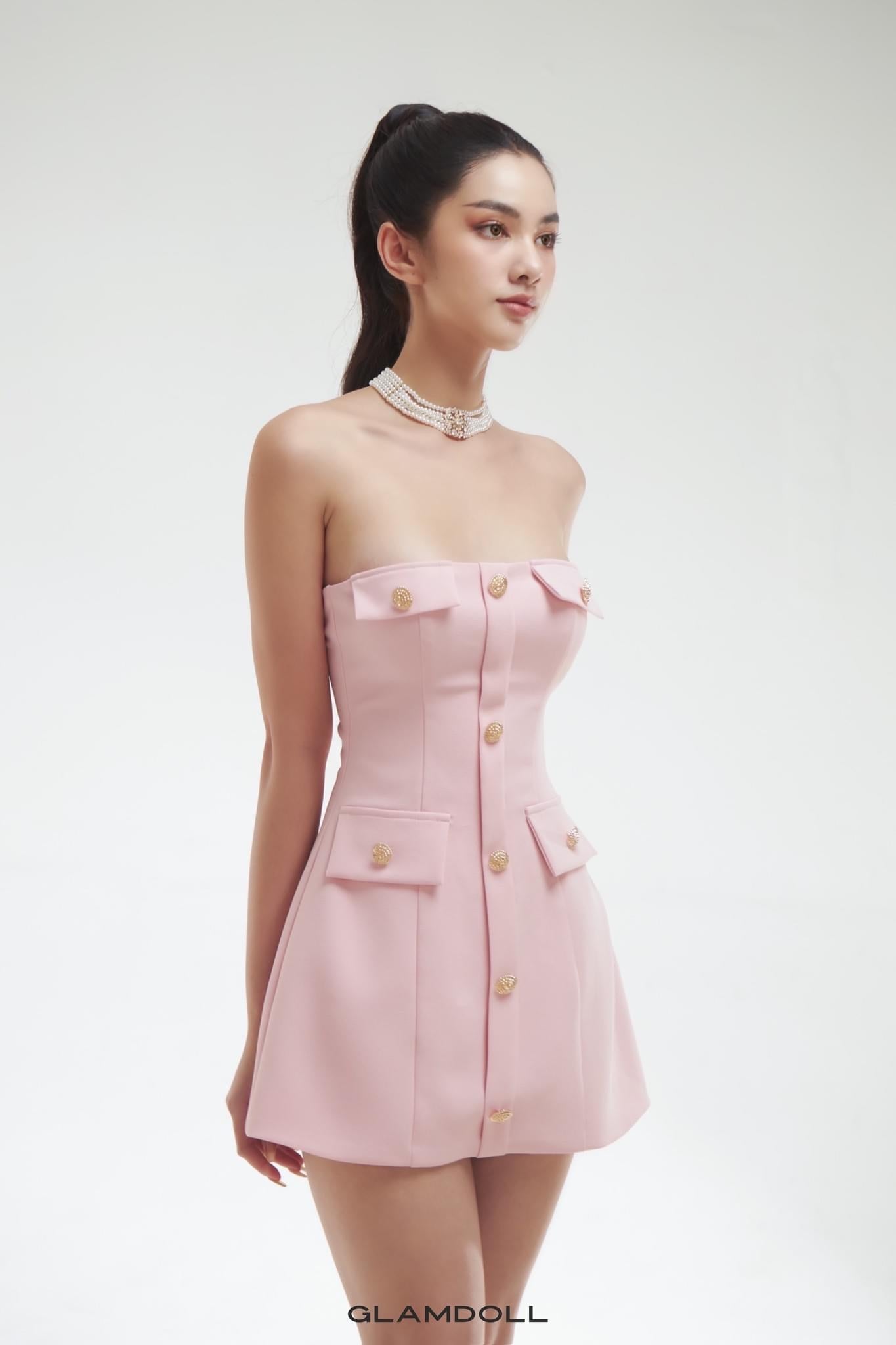 Glam Doll Pink Strapless Dress