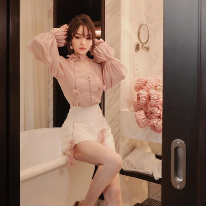 Oia Mimosa Shirt and Liliana Shorts Suit Pink