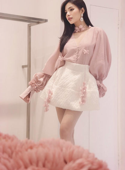 Oia Mimosa Shirt and Liliana Shorts Suit Pink