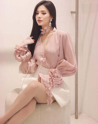 Oia Mimosa Shirt and Liliana Shorts Suit Pink